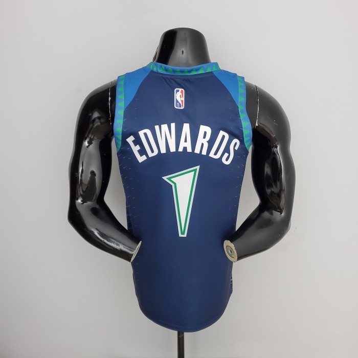 Anthony Edwards Minnesota Timberwolves 75th Anniversary 2022 Swingman Jersey Blue - Image 2