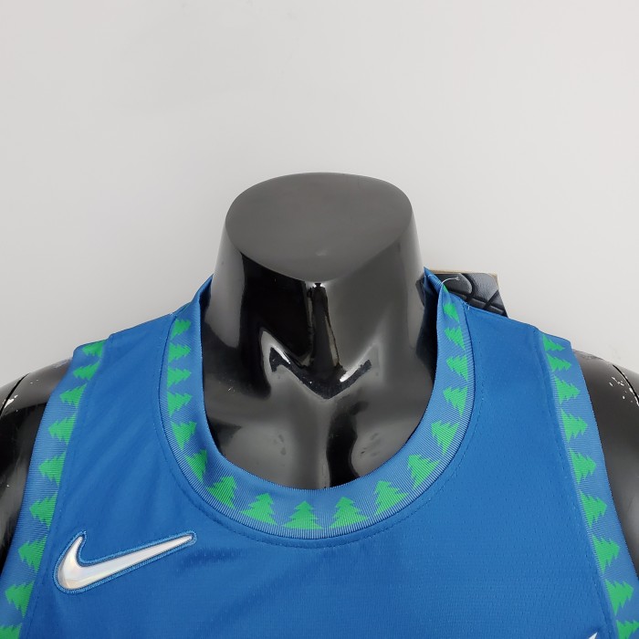 Anthony Edwards Minnesota Timberwolves 75th Anniversary 2022 Swingman Jersey Blue - Image 3