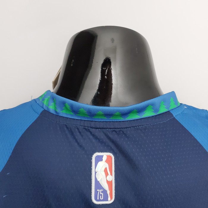 Anthony Edwards Minnesota Timberwolves 75th Anniversary 2022 Swingman Jersey Blue - Image 10