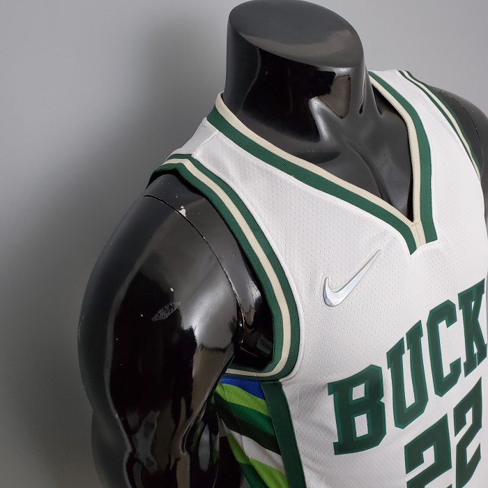 Khris Middleton Milwaukee Bucks 2021/22 Swingman Jersey White - Image 6