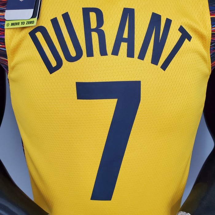 Kevin Durant Brooklyn Nets Commemorative Edition Swingman Jersey Yellow - Image 4
