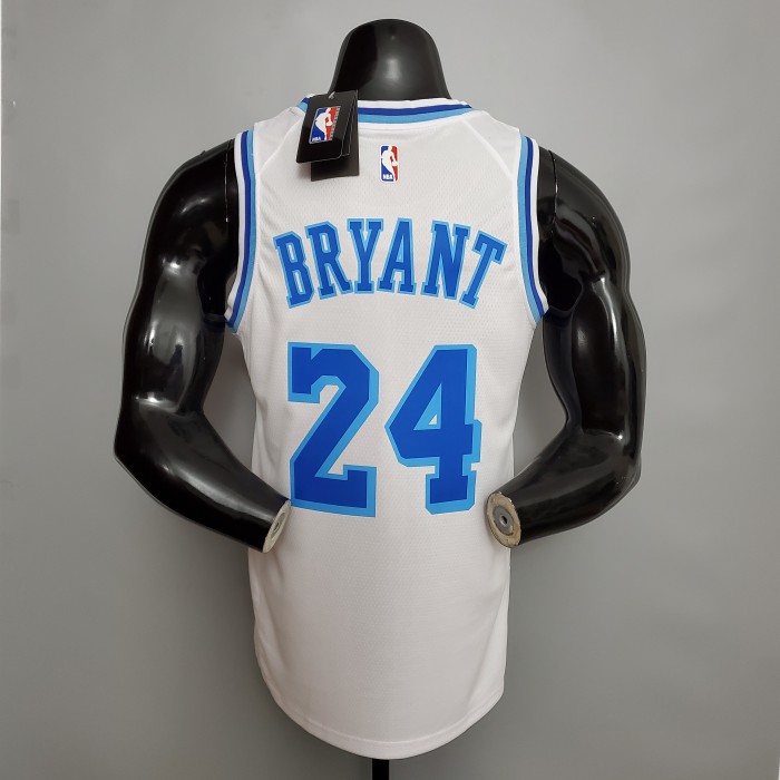 Retro Before Bryant #8 After Bryant #24 Swingman Jersey White - Image 3