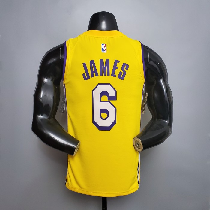 LeBron James Los Angeles Lakers 2020/21 Swingman Jersey Yellow - Image 2