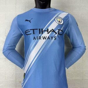 Manchester City Home Player Version Long Sleeve Jersey 25/26