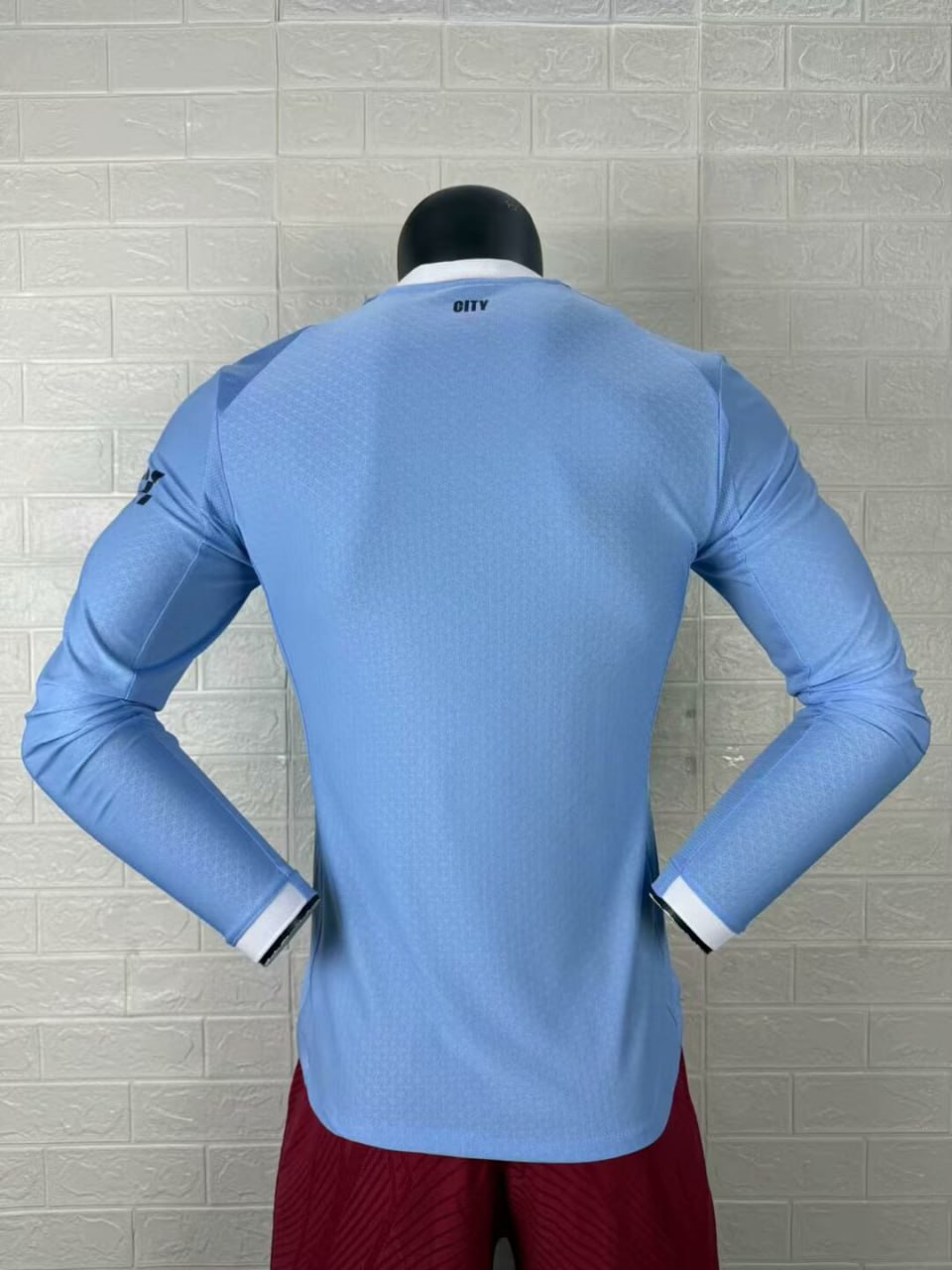 Manchester City Home Player Version Long Sleeve Jersey 25/26 - Image 4