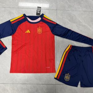 Spain 2026 World Cup Home Long Sleeve Kids Suit