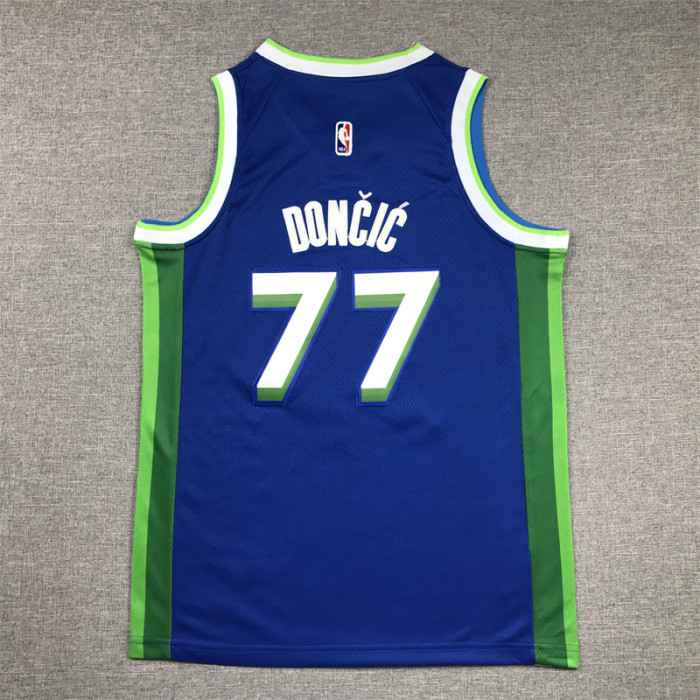 Dallas Mavericks Kid Jersey Blue City Edition 2023 NO.77 Dončić - Image 2