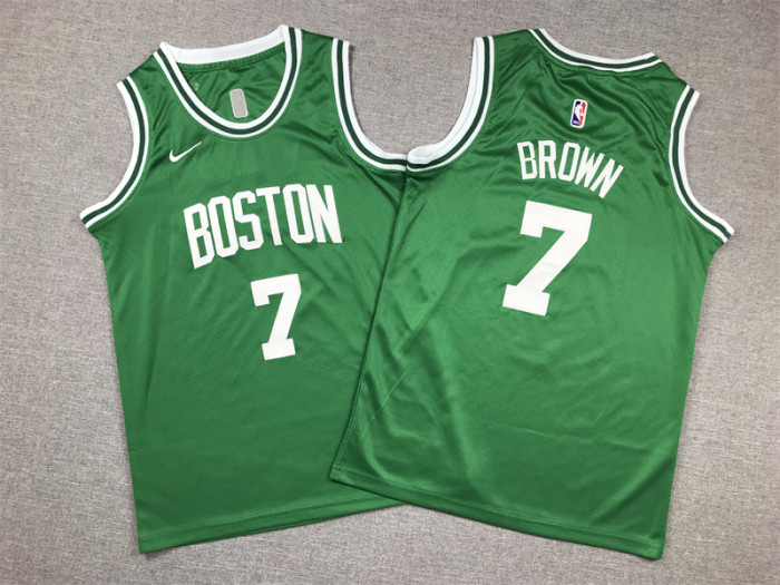 Boston Celtics KIds Jersey Green Lcon Edition NO.7 BROWN - Image 3